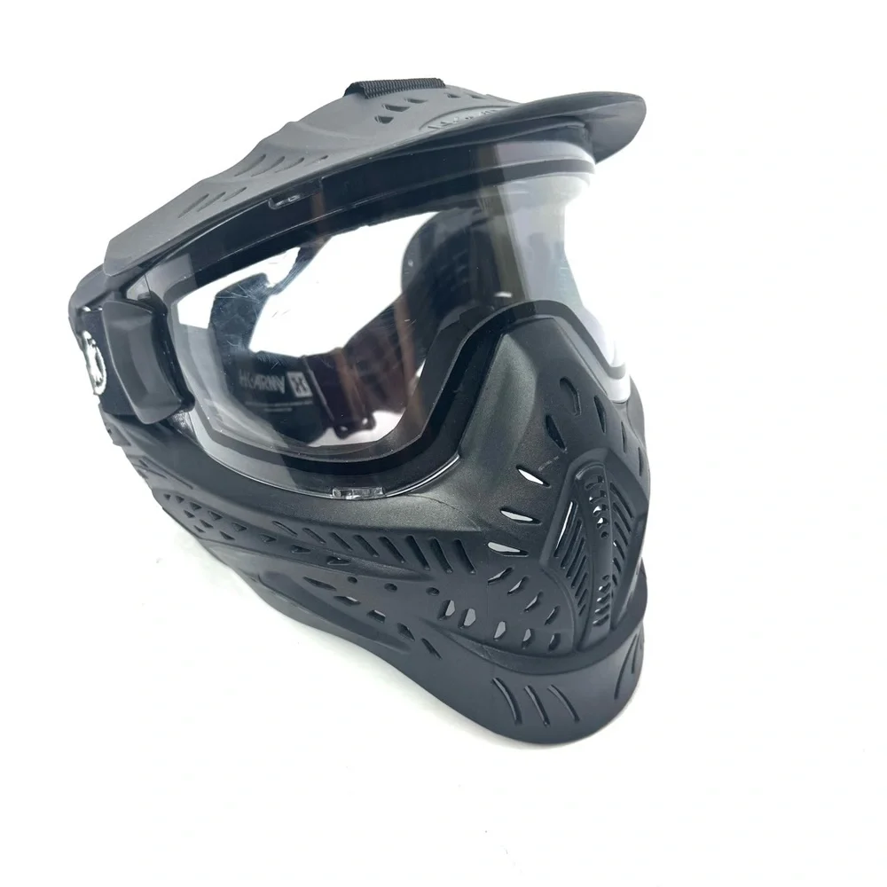 HSTL Goggle Paintball Airsoft Mask with Anti Fog Thermal Lens (Black/Clear Lens)